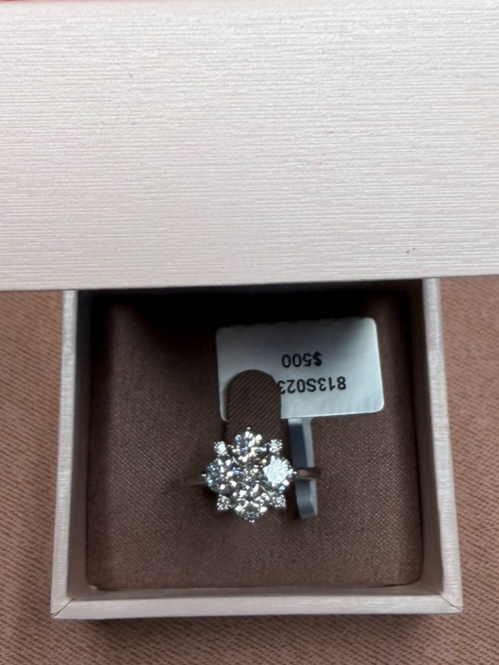 1.8 ct Moissanite .925 Sterling Silver Floral Cluster Ring - Size 7 - Picture 9 of 10